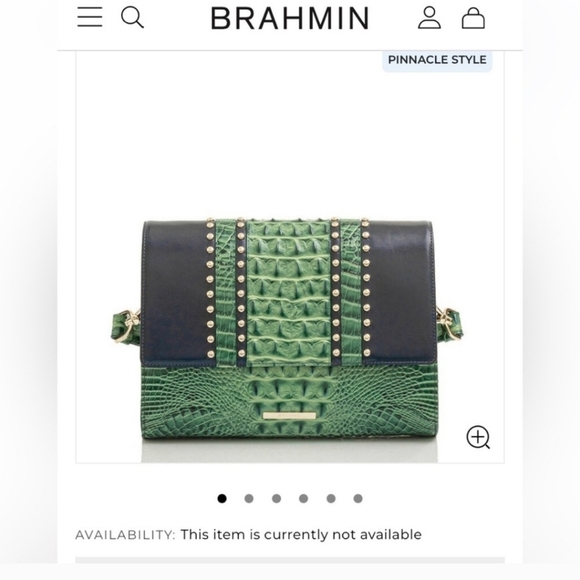 Buy Brahmin Mod Camille Pizzelle Myrtle Leather Bag Shoulder  💚🔹️Brahmin 🔹️Jacquelyn Myrtle Pizzelle  Navy Blue/green  Genuine Leather Bag